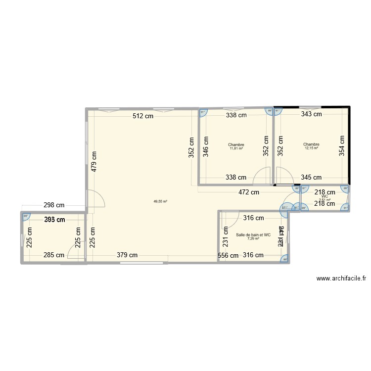 container2. Plan de 5 pièces et 91 m2