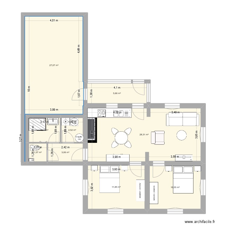 PLAN DELPHINE BOSMONT. Plan de 9 pièces et 94 m2