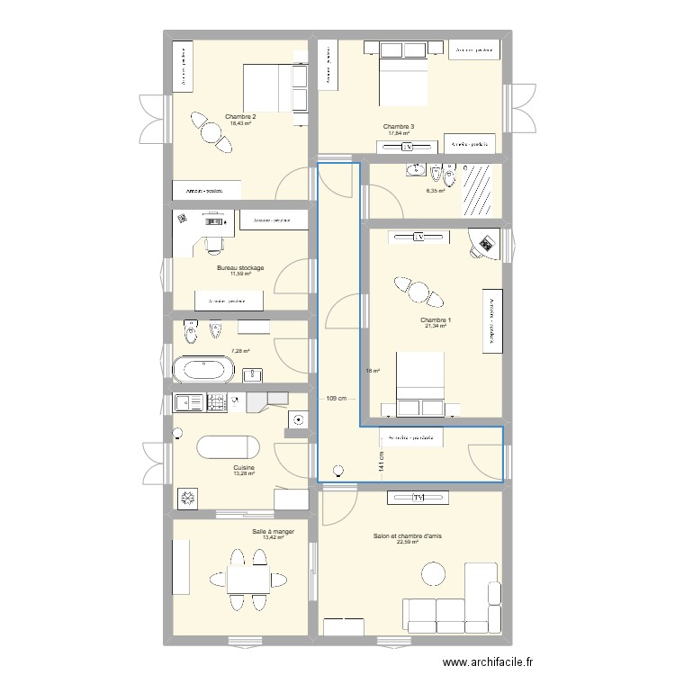 Via Sacro Cuore. Plan de 10 pièces et 150 m2