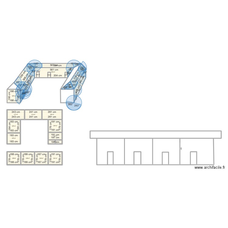 projet école. Plan de 22 pièces et 64 m2