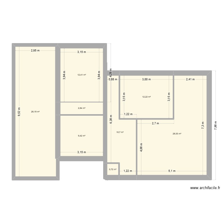 le perray. Plan de 8 pièces et 105 m2