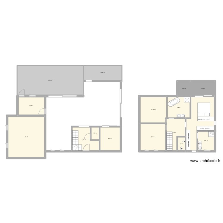 Maisob Offaing. Plan de 16 pièces et 190 m2