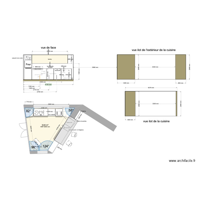 projet aménagement cuisine 2. Plan de 0 pièce et 0 m2