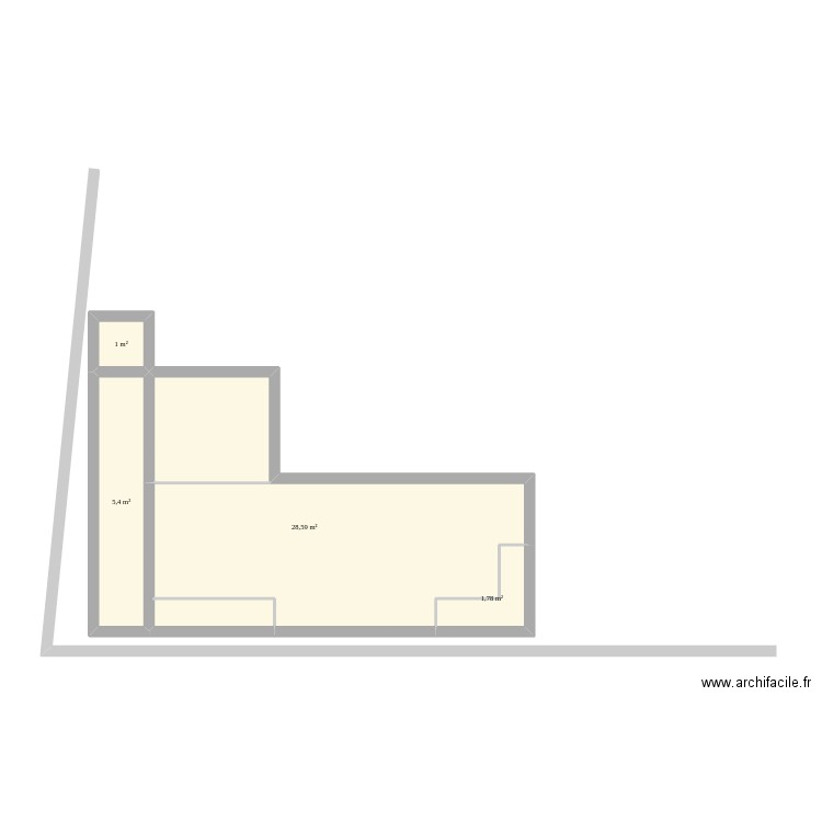 pistoche arrache. Plan de 4 pièces et 37 m2