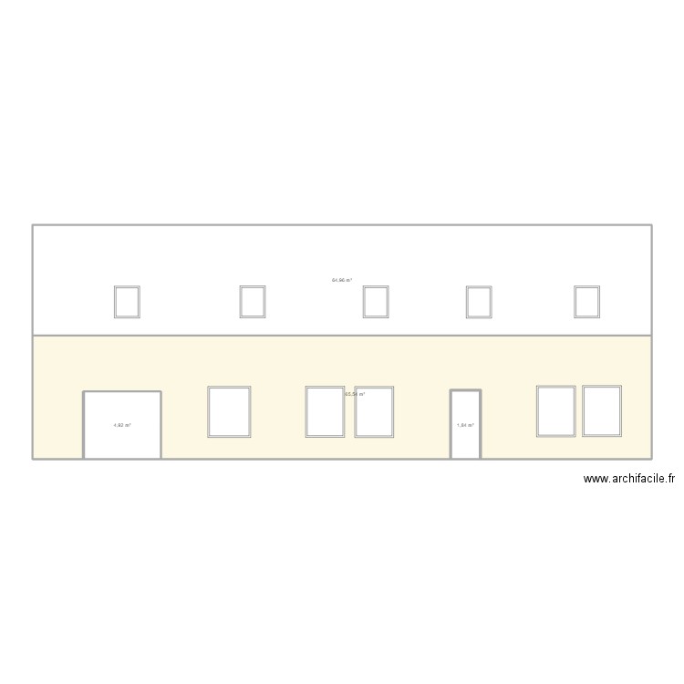 VUE DE DESSUS. Plan de 4 pièces et 137 m2