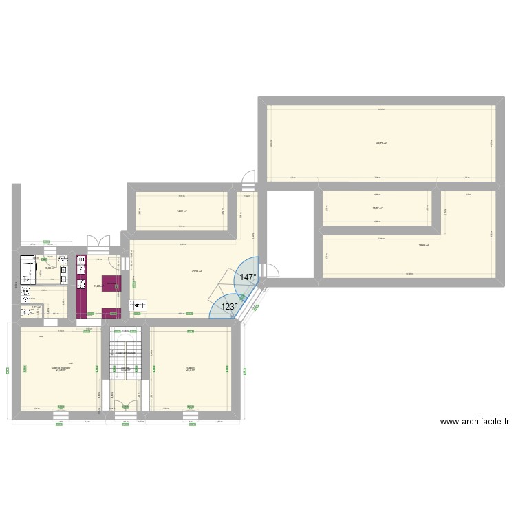 plan rdc modif2. Plan de 28 pièces et 536 m2