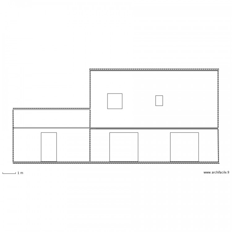 FACADE ARRIERE APRES EXTENTION. Plan de 0 pièce et 0 m2