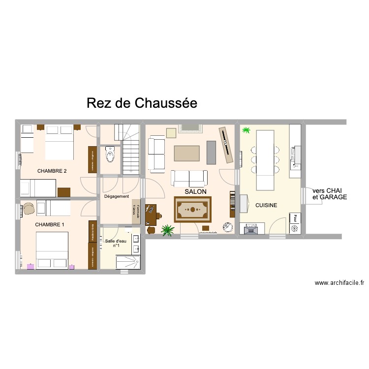 Aménagement RDC LGDV jv 2023. Plan de 9 pièces et 104 m2