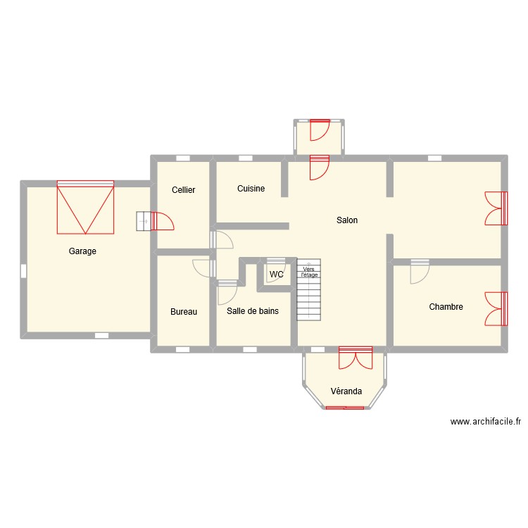 Bahers. Plan de 8 pièces et 149 m2