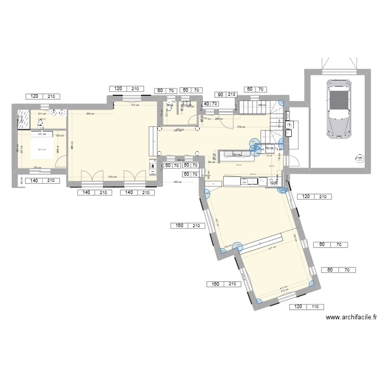 BANDOL RDC BEA. Plan de 3 pièces et 125 m2