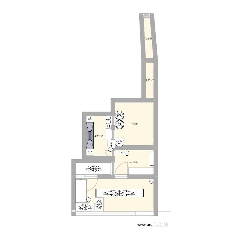 plan de la boucherie . Plan de 7 pièces et 31 m2