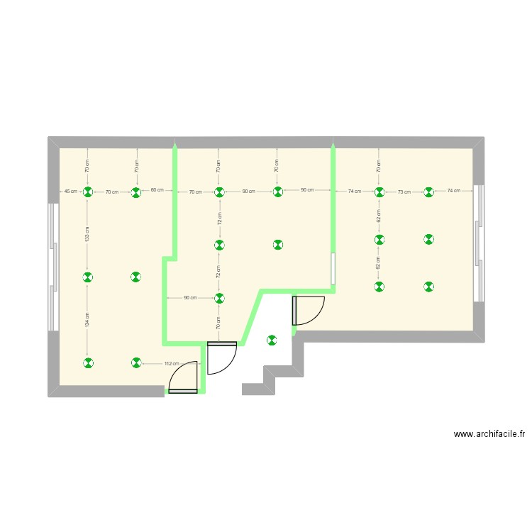 Plan V4 électricité. Plan de 3 pièces et 29 m2