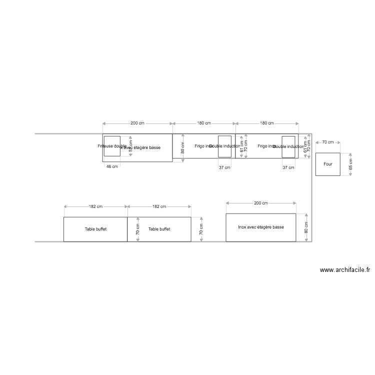 Kitchen implantation. Plan de 0 pièce et 0 m2