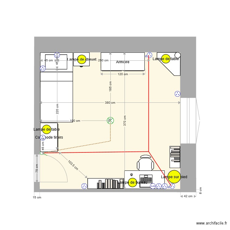 Chambre Augustin. Plan de 0 pièce et 0 m2