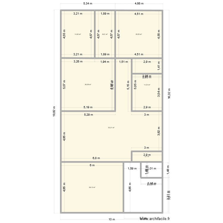 MOD PLANO CASA. Plan de 8 pièces et 168 m2