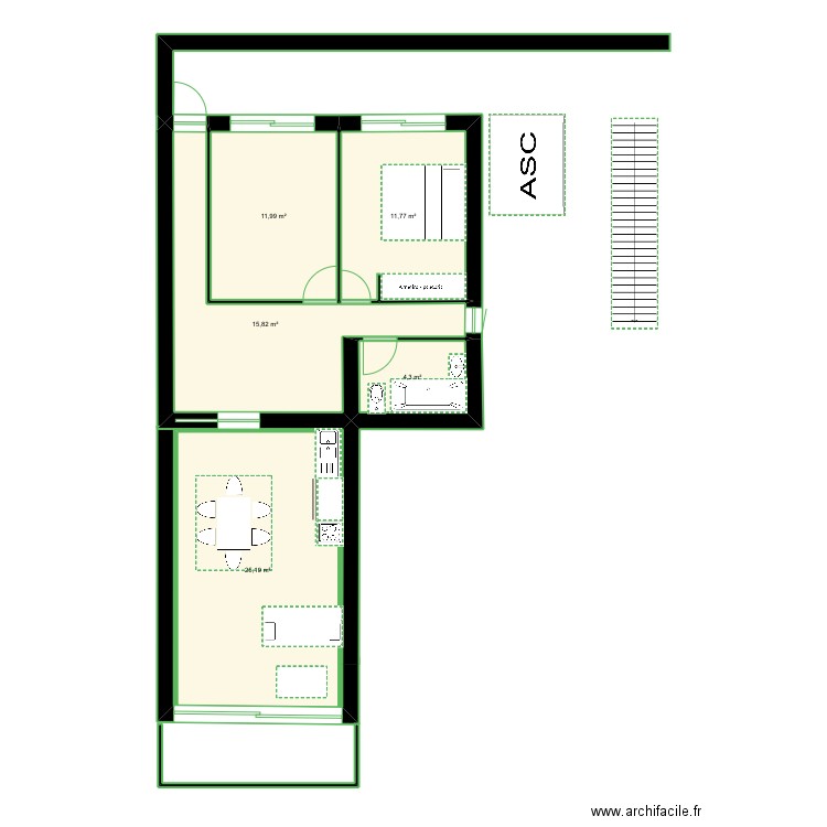 T3 projet S3. Plan de 0 pièce et 0 m2