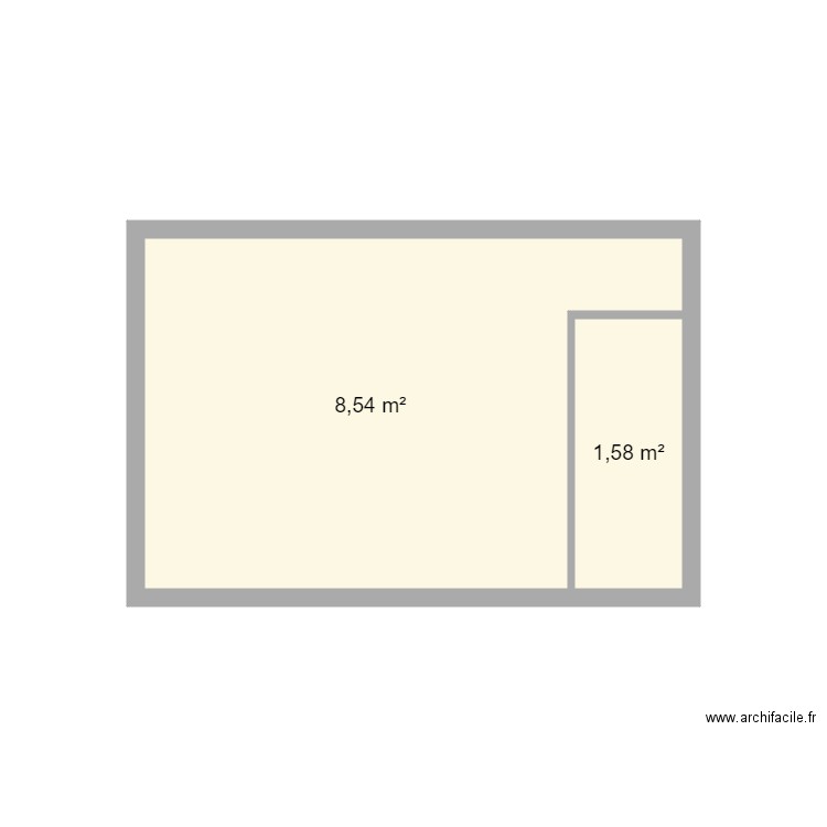 etage chambre enfant. Plan de 2 pièces et 10 m2