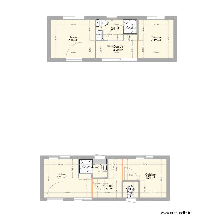 les p'tits pénates. Plan de 9 pièces et 30 m2