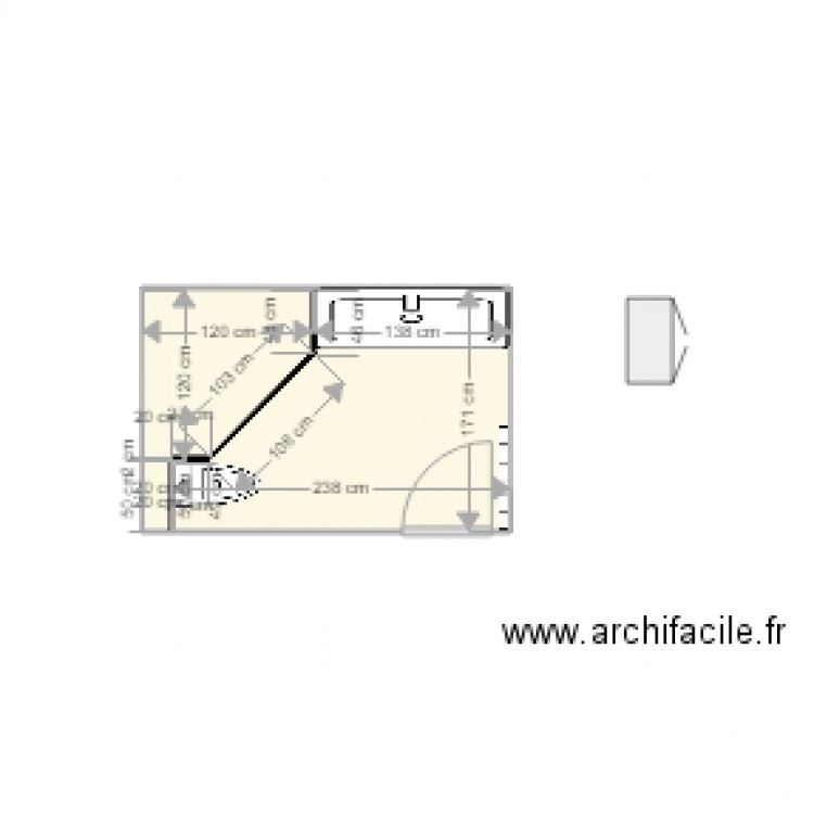 sdb baignoire angle. Plan de 0 pièce et 0 m2