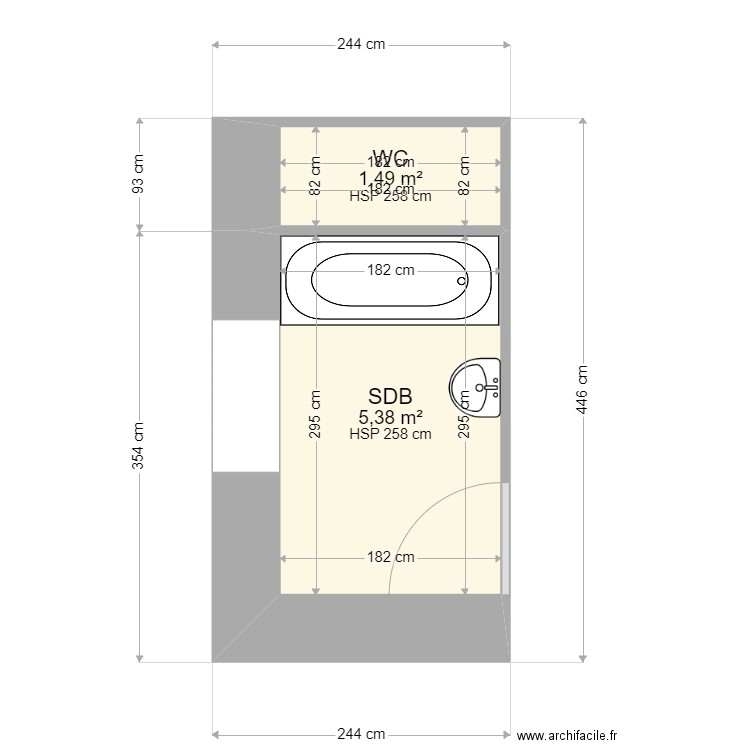 GUIGNARD SDB/WC. Plan de 0 pièce et 0 m2