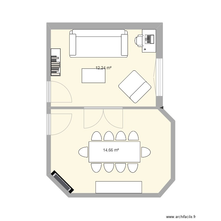 Salon/Salle à Manger v2. Plan de 0 pièce et 0 m2