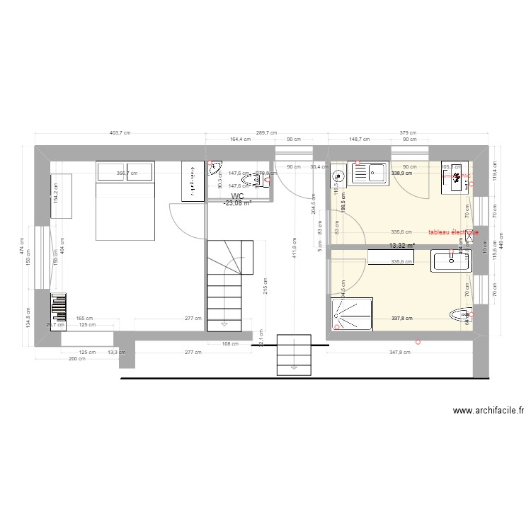 rezdechausséenordsanitaire. Plan de 0 pièce et 0 m2