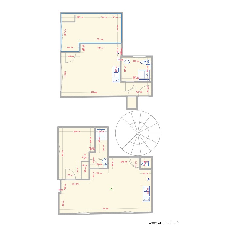 19 TIVOLI Entresol PLOMBERIE. Plan de 9 pièces et 76 m2