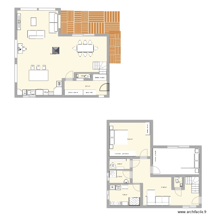 chalet st donat. Plan de 9 pièces et 127 m2