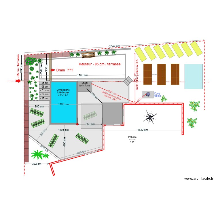 Aménagement piscine 27-09. Plan de 2 pièces et 116 m2