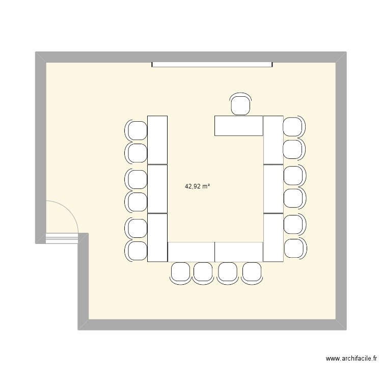 salle_2. Plan de 1 pièce et 43 m2