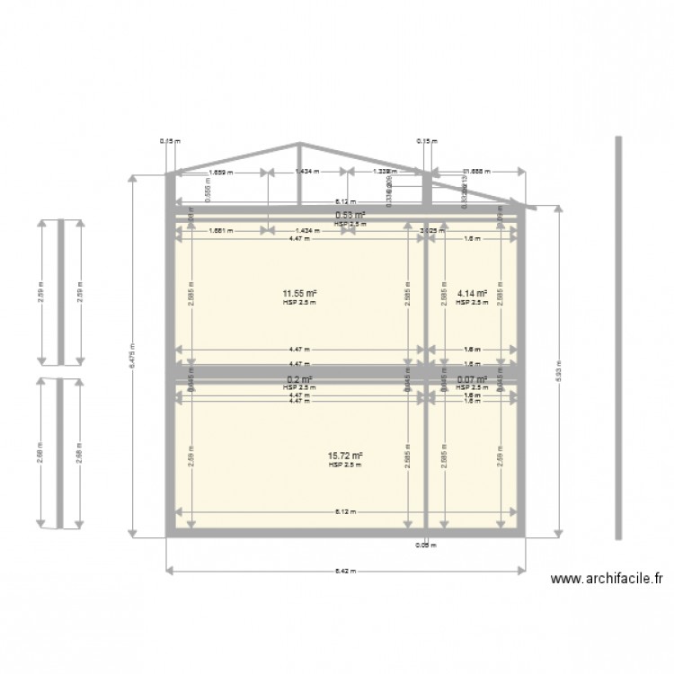 coupe avec cote. Plan de 0 pièce et 0 m2