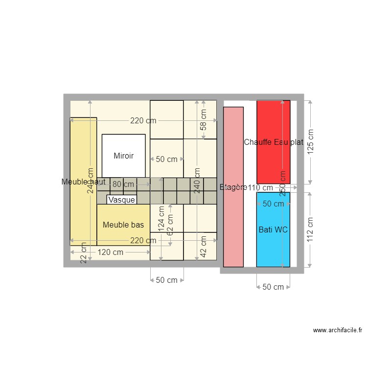 Sdb WC. Plan de 0 pièce et 0 m2