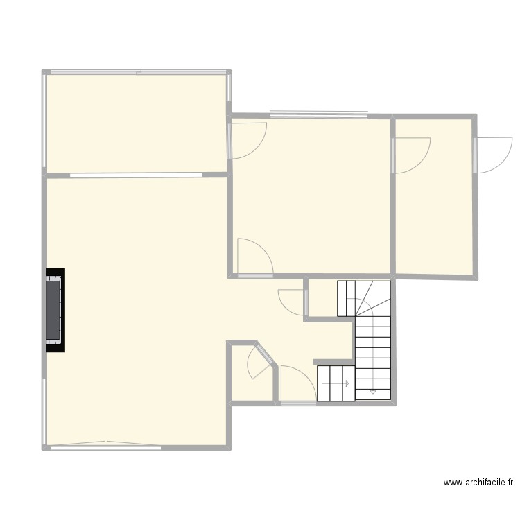 La pomme. Plan de 5 pièces et 62 m2