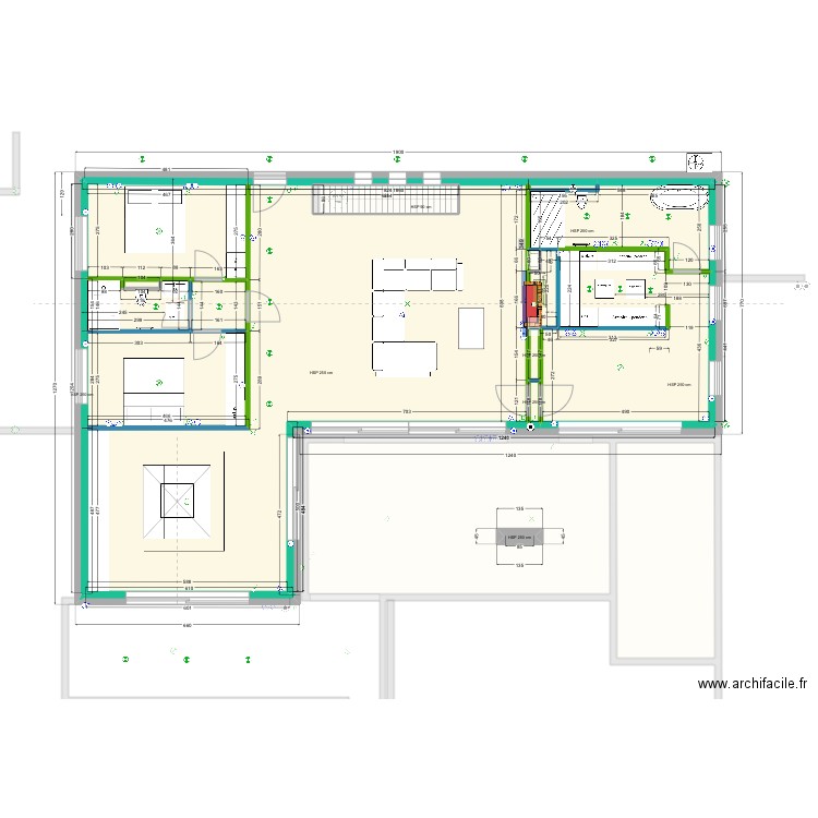 Cloisonnement 2024125. Plan de 30 pièces et 375 m2