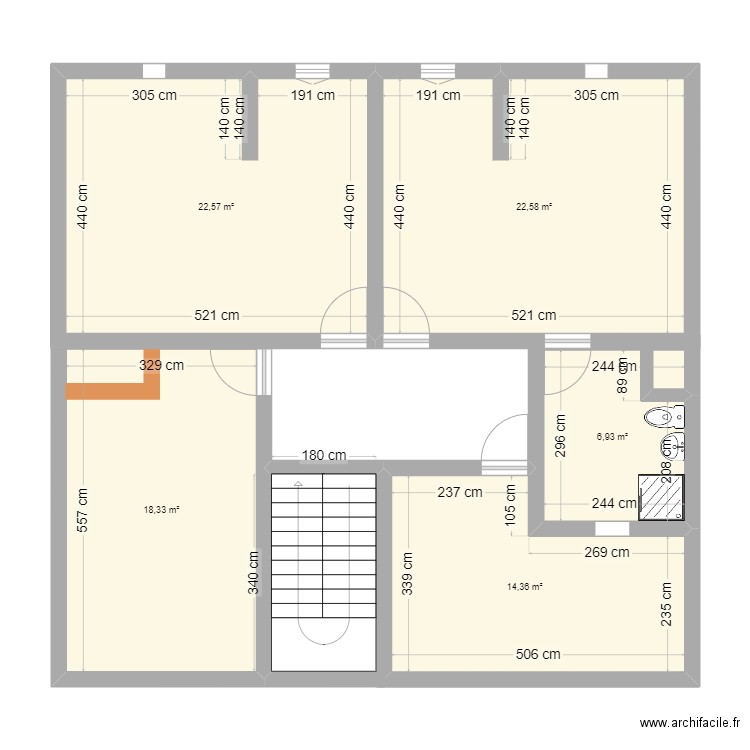 Projet Honor. Plan de 5 pièces et 85 m2