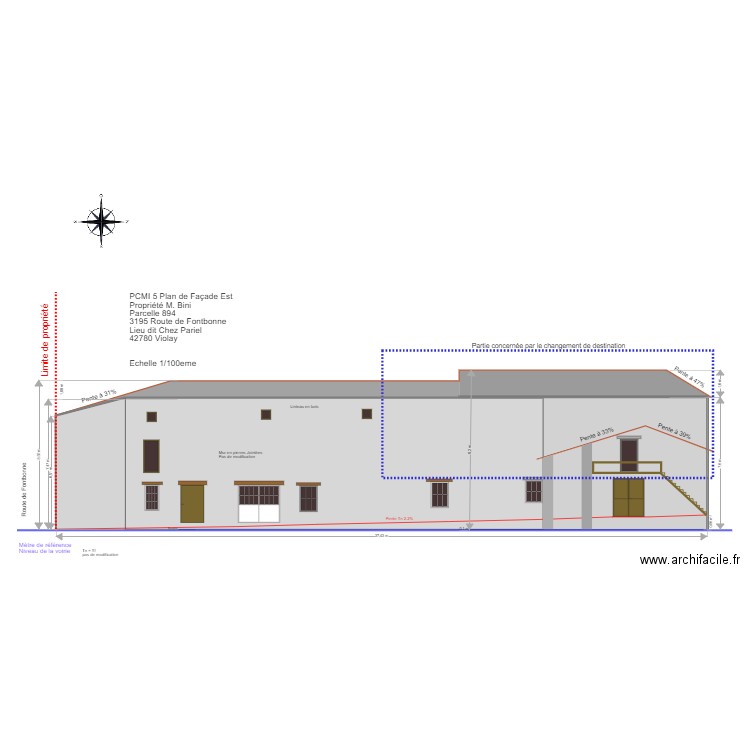 Plan de Facade Est. Plan de 0 pièce et 0 m2