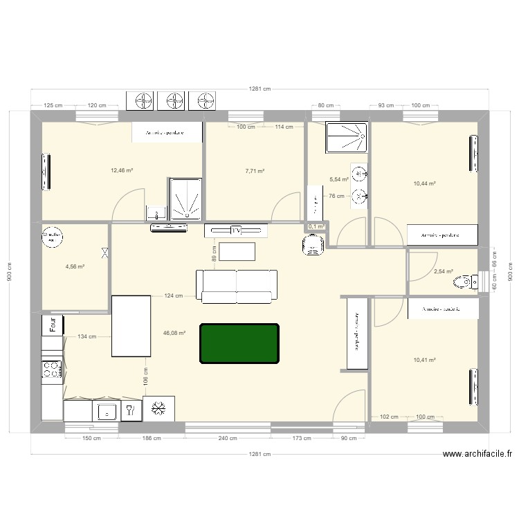 nouvelle maison. Plan de 9 pièces et 100 m2