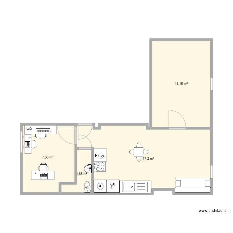 appartben. Plan de 4 pièces et 37 m2