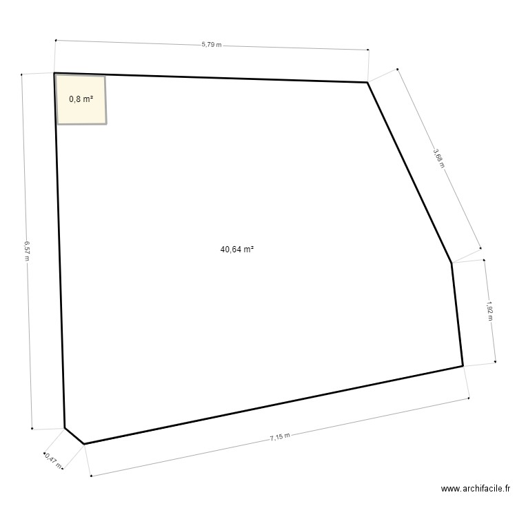 tichbi cm 2023. Plan de 2 pièces et 42 m2