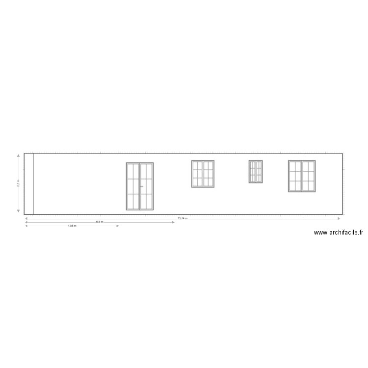 facade sud. Plan de 0 pièce et 0 m2