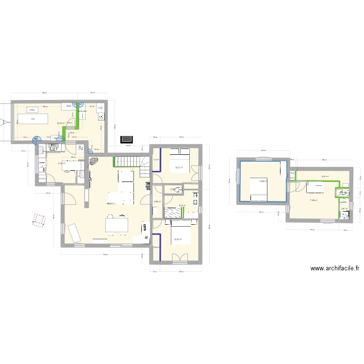 roquevaire. Plan de 15 pièces et 140 m2