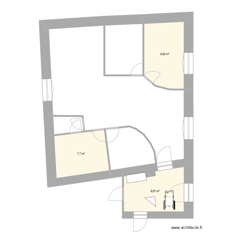 dossier acces pmr. Plan de 3 pièces et 25 m2