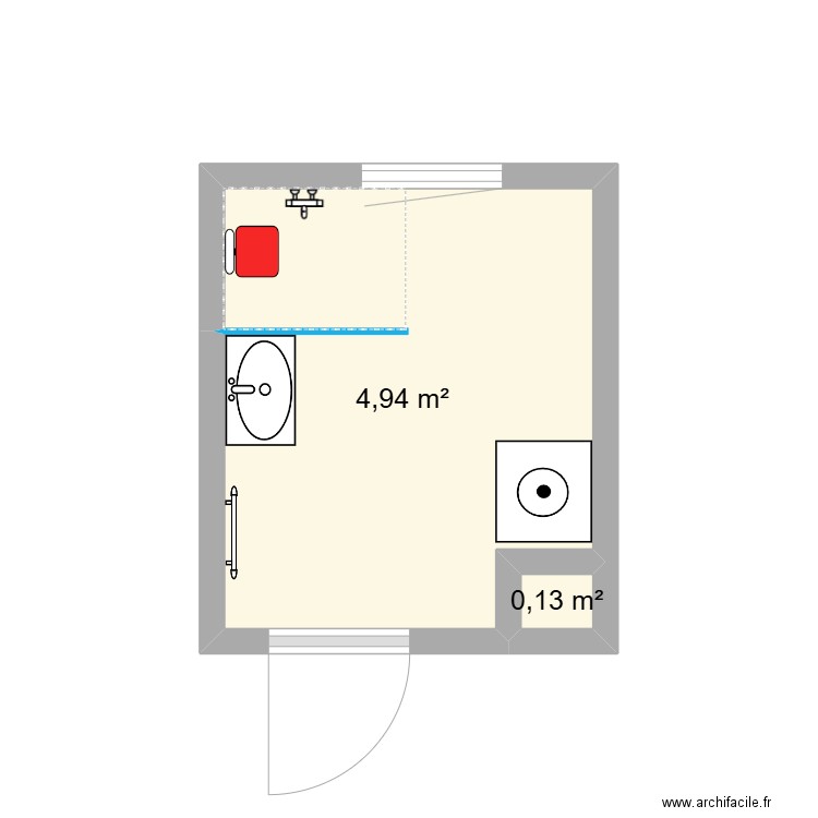 adaptation Moysan. Plan de 2 pièces et 5 m2