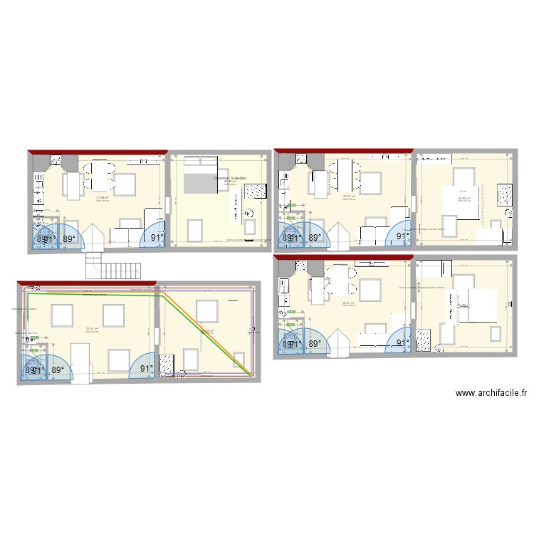 Gite. Plan de 12 pièces et 233 m2