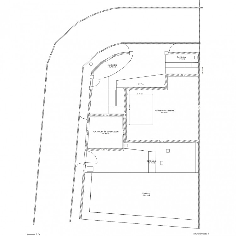  Coupe DP2. Plan de 0 pièce et 0 m2