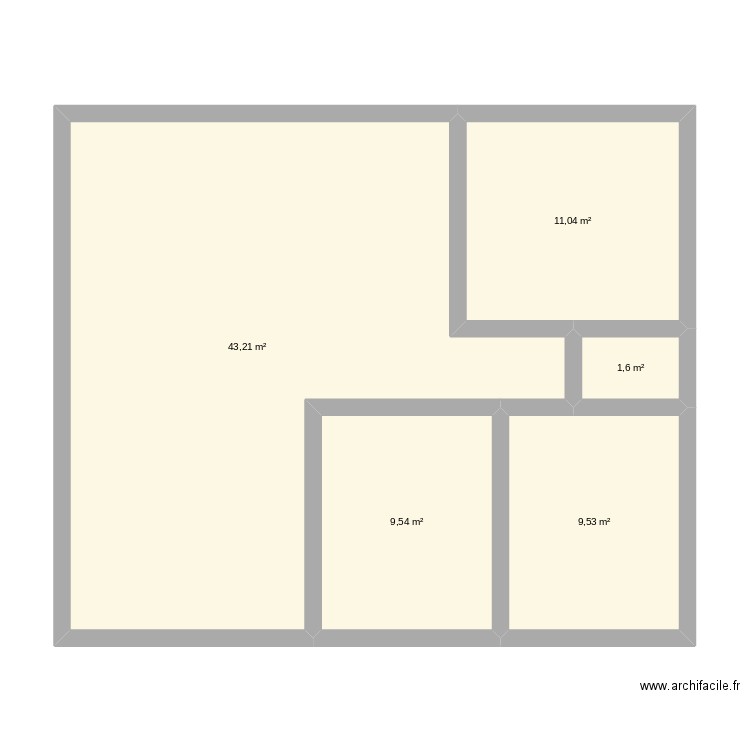 Plan 80m2. Plan de 5 pièces et 75 m2