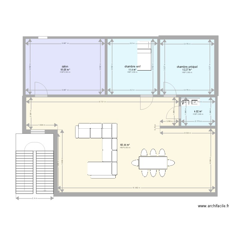 appartement 12x9. Plan de 0 pièce et 0 m2