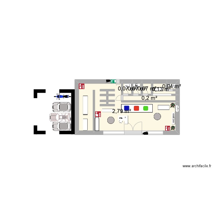 Plan magasin 1. Plan de 7 pièces et 3 m2