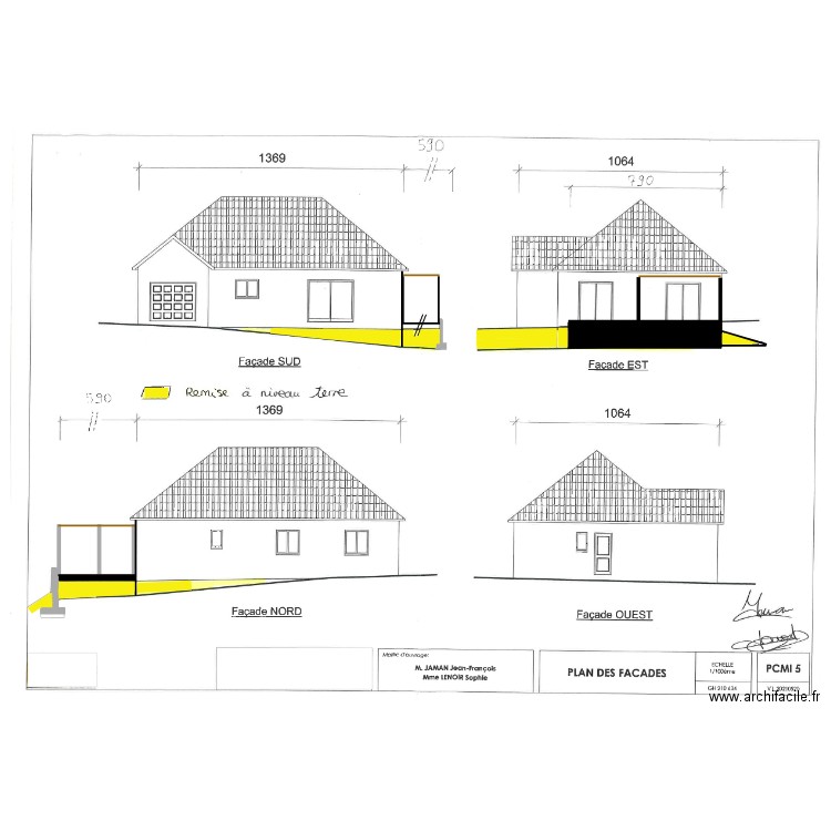 Plan de façades. Plan de 0 pièce et 0 m2