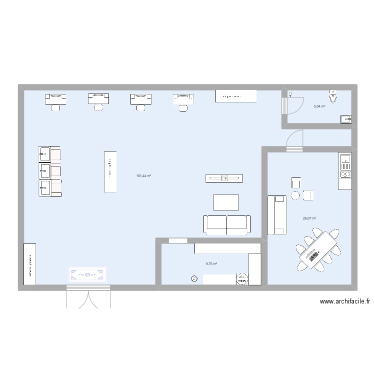 salon im. Plan de 4 pièces et 142 m2